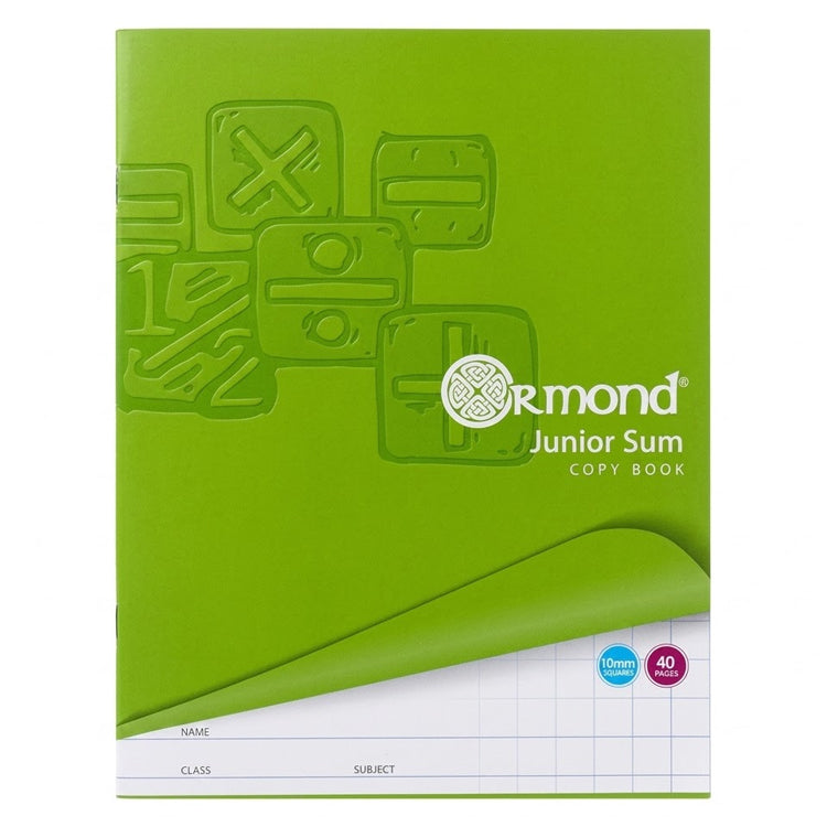 Ormond 40 Page 10mm Junior Sum Copy Books