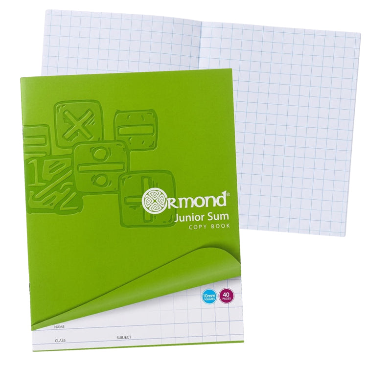 Ormond 40 Page 10mm Junior Sum Copy Books