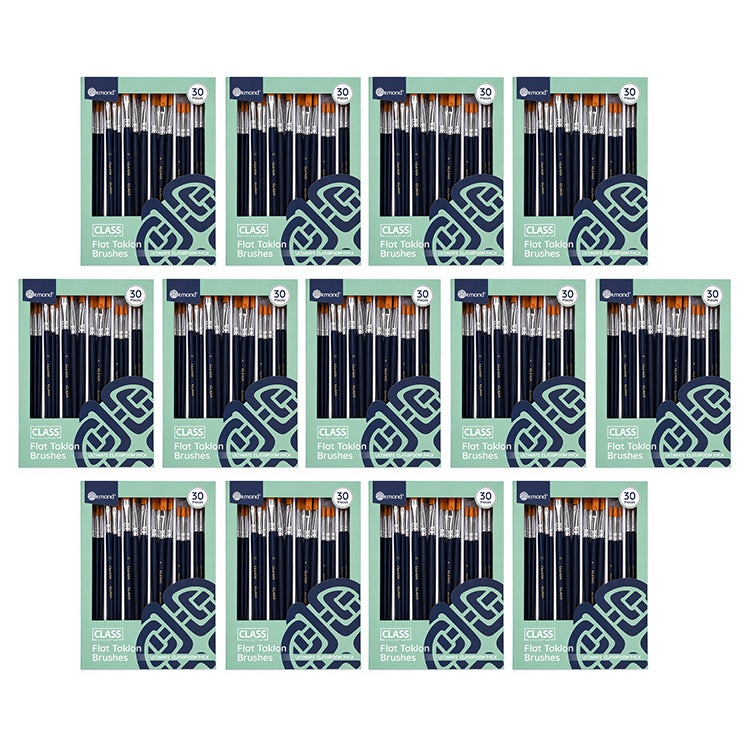 Ormond 30 Pack Flat Taklon Brushes Class Collection